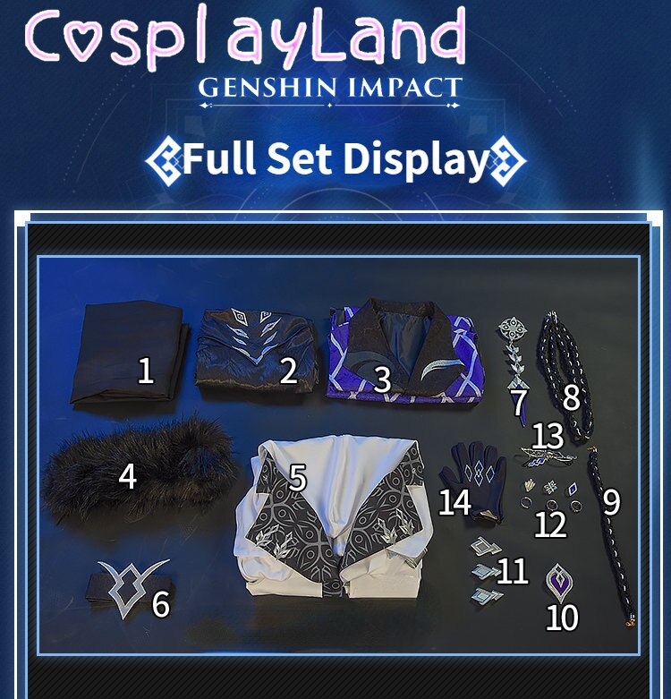 Game Genshin Impact Pantalone Cosplay Full Set