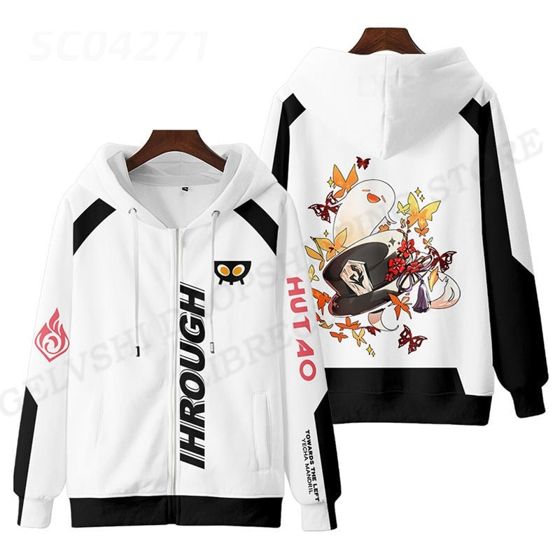 Genshin Impact Hutao 3D Print Hoodie