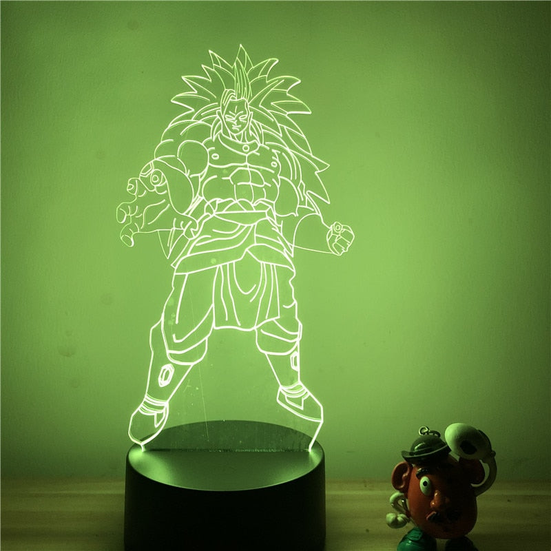 TD® Lampe table chevet Dragon Ball Z Goku végéta vs Broly lampe à LED –