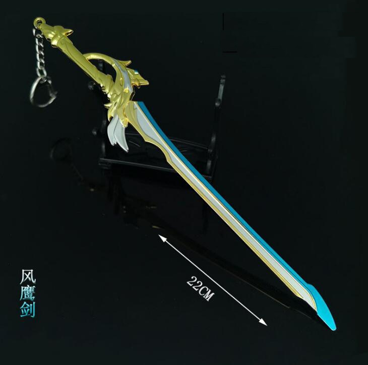 Genshin Impact Zhongli Venti Sword Keychains