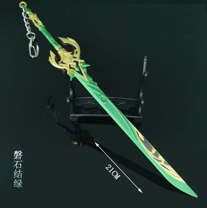 Genshin Impact Zhongli Venti Sword Keychains