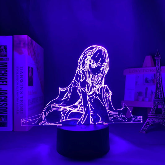 3D LED Night Emilia - Anime Fantasy Land