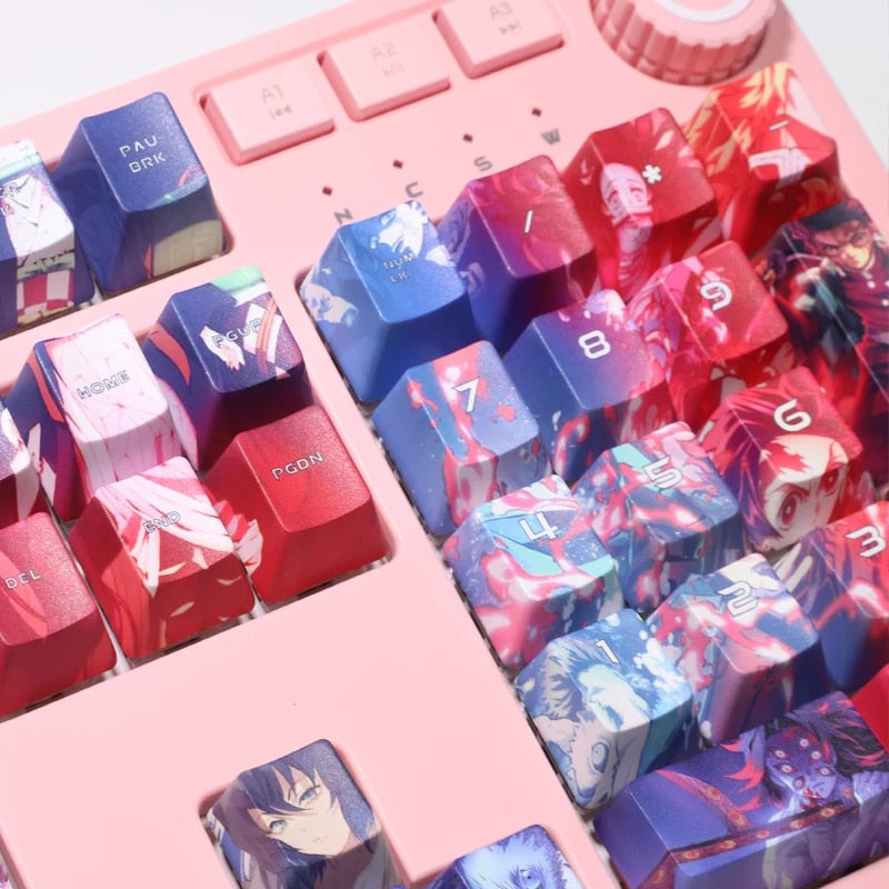 Mechanical Nezuko and Tanjiro Cherry Mix Keyboard - Anime Fantasy Land