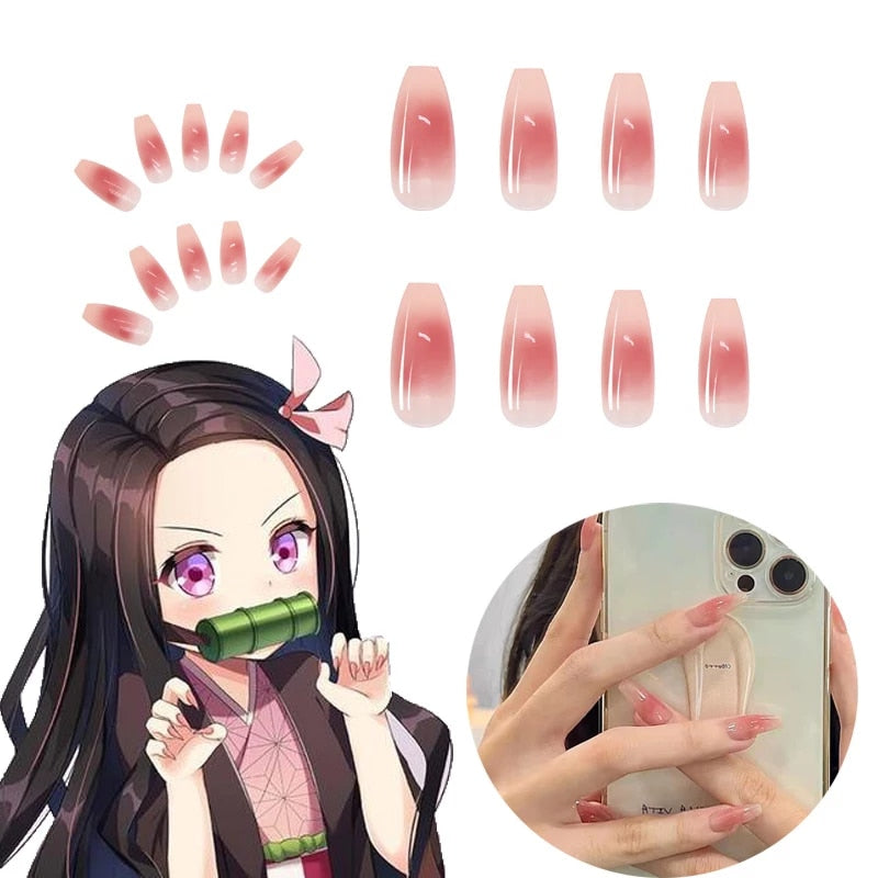 Demon Slayer Nezuko Nails - Anime Fantasy Land