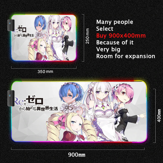 ReZero Lighting Gaming Computer Mats - Anime Fantasy Land